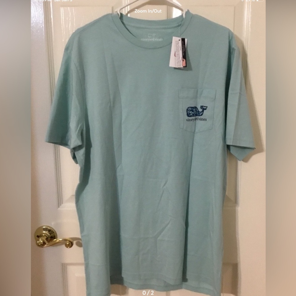 Vineyard Vines Sea Icons Whales Aqua Haze Short Sleeve Tee Large
